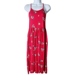 Nordstrom - Women's Floral Jumpsuit Romper Ditsy Print Red Smocked - Sz. XL